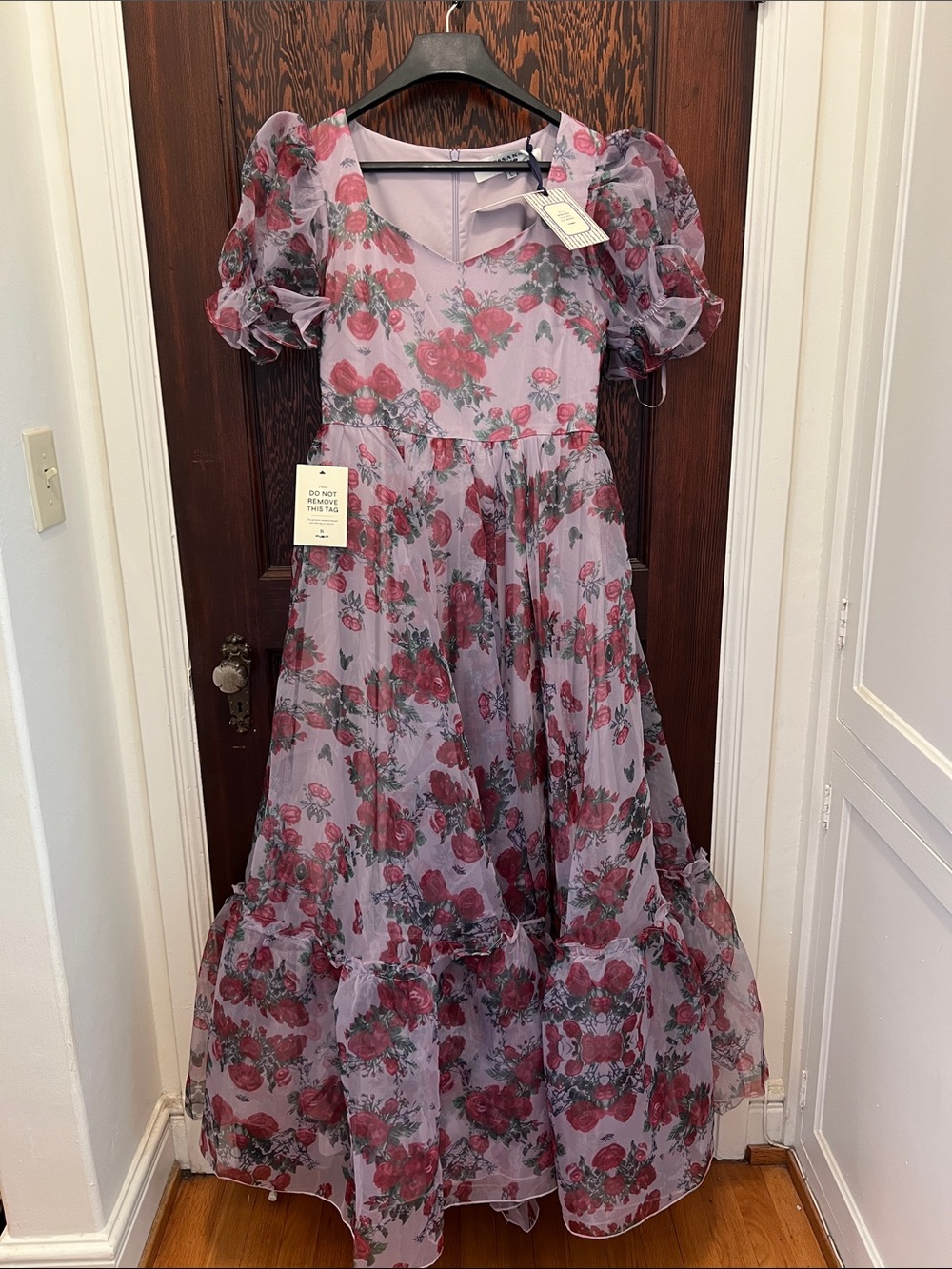JessaKae Pink Dress with Red Floral Print